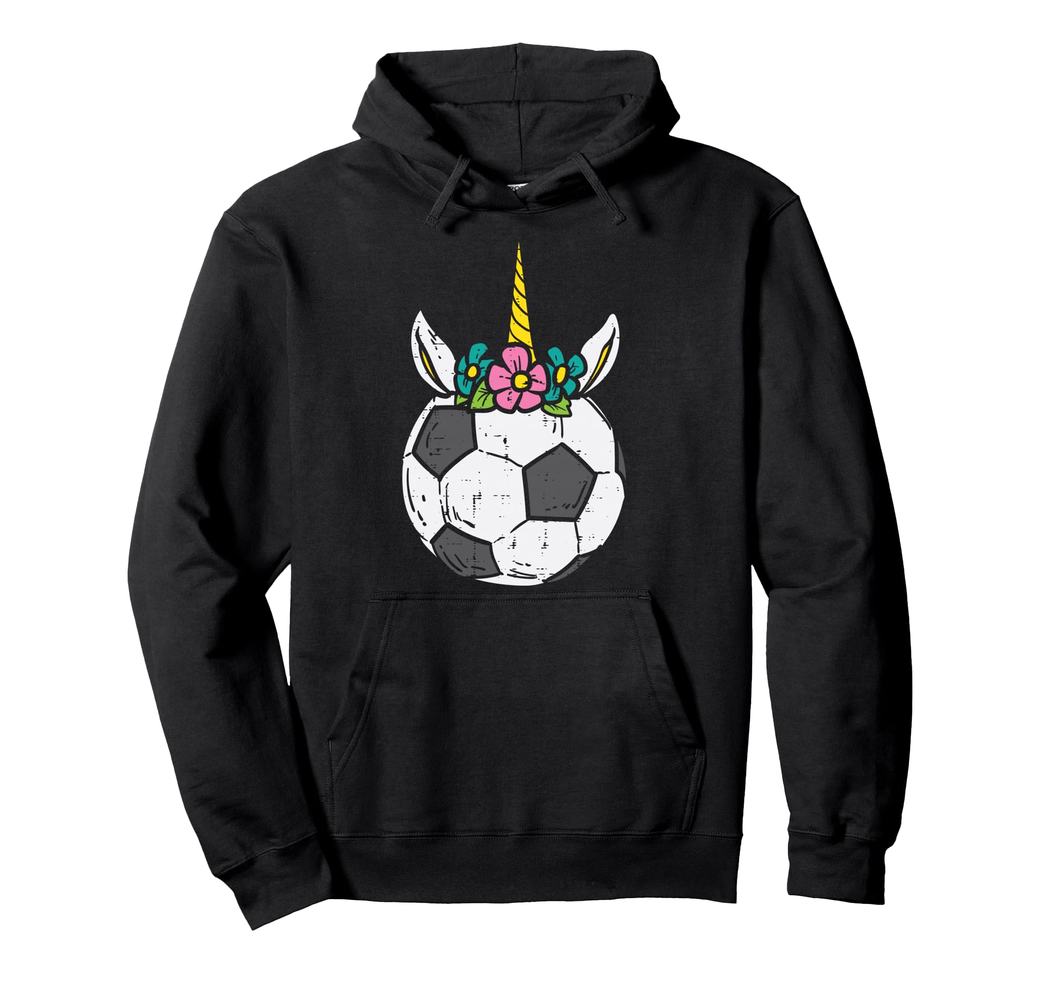 Unicorn Head Soccer Ball Football Player Hoodie - Minimalist Print Unisex