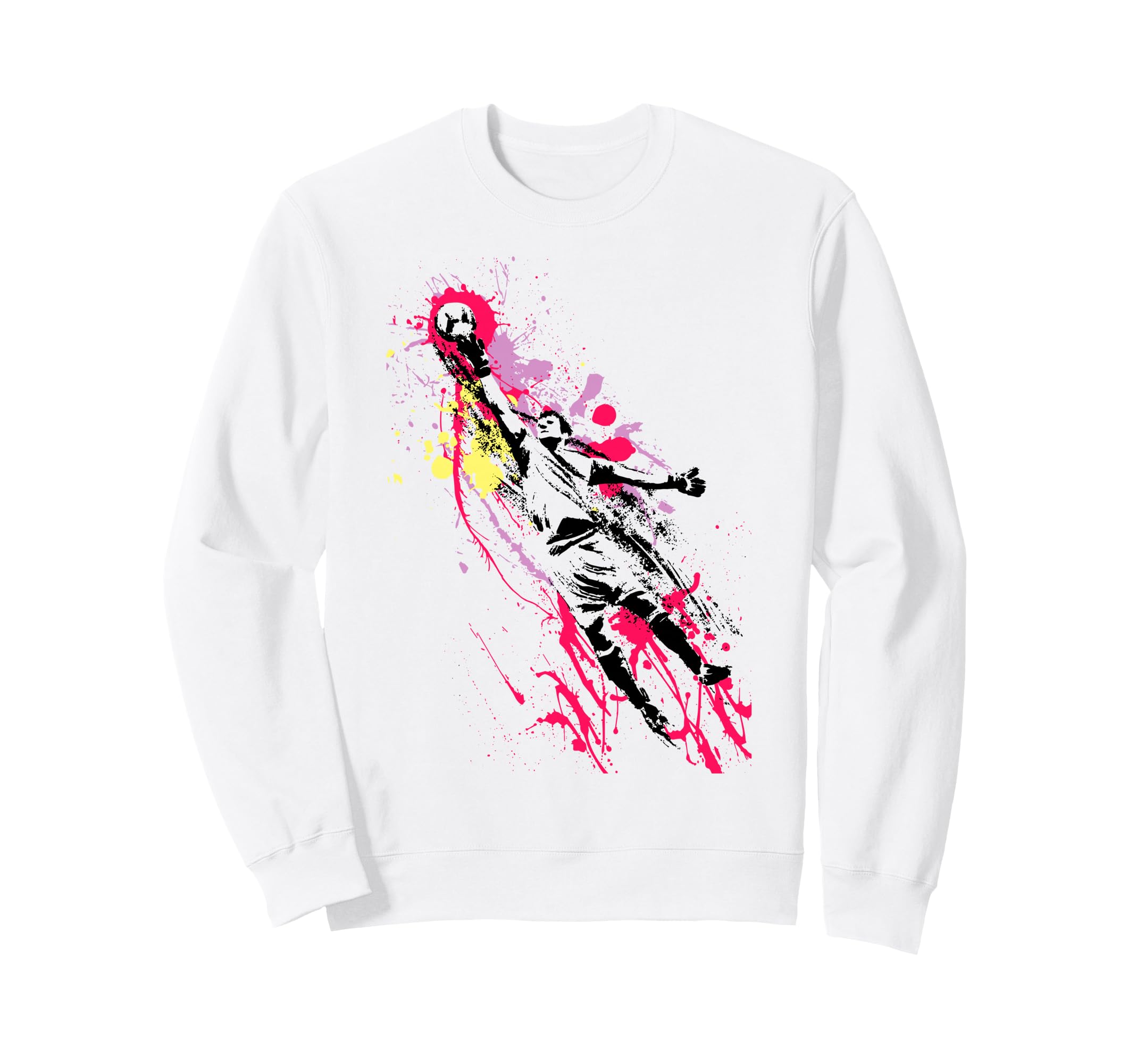 Colorful Soccer Goalie Splash Art Sweatshirt - Streetwear Style for Adults