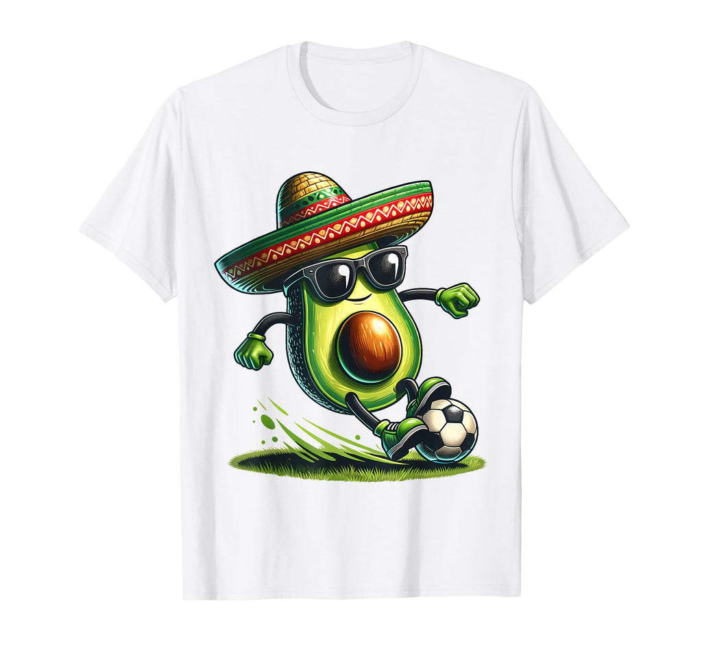 Funny Cinco De Mayo Avocado Showing Soccer T-Shirt - Graphic Print Unisex
