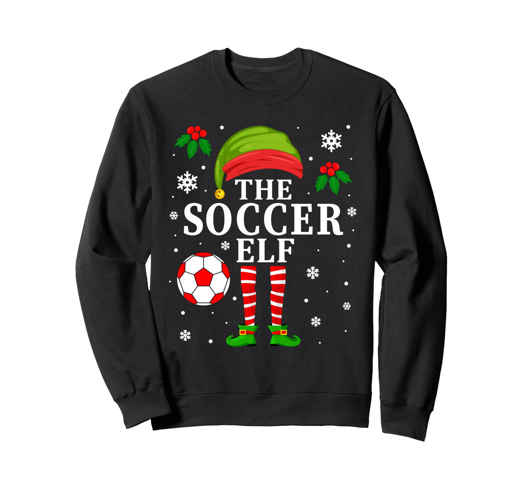 Soccer Elf Matching Soccer Player Sweatshirt - Trendy Graphic Men Women