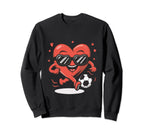 Funny Heart Running Soccer Ball Sweatshirt - Unique Graphic for Adults