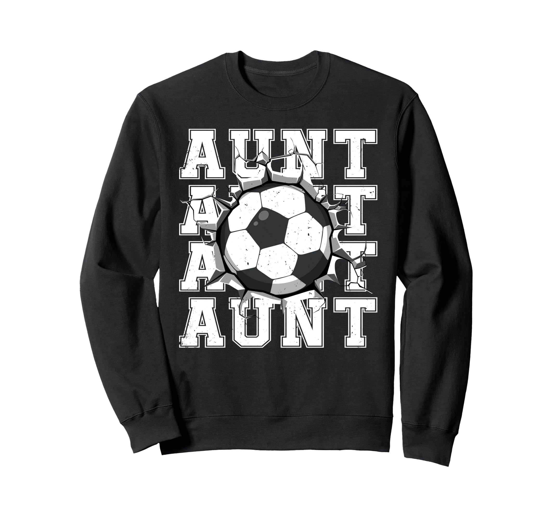 Soccer Aunt Cracked Wall Family Sweatshirt - Graphic Print for Adults