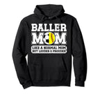 Baller Mom Louder Prouder Softball Hoodie - Trendy Graphic for Adults