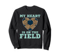 My Heart Is That Field Soccer Leopard Sweatshirt - Graphic Print Men Women