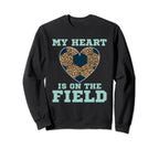 My Heart Is That Field Soccer Leopard Sweatshirt - Graphic Print Men Women