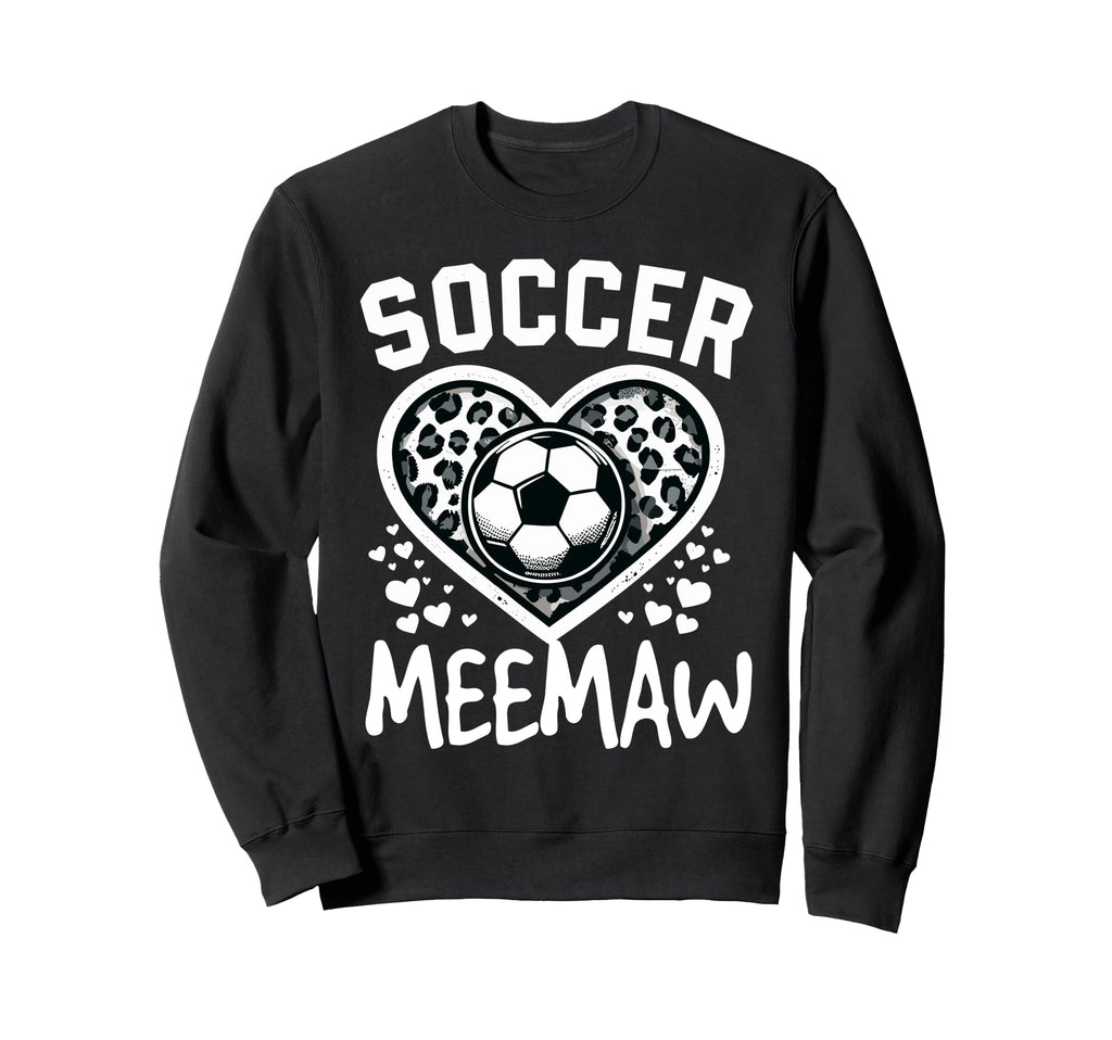 Soccer Meemaw Leopard Heart Sweatshirt - Custom Art Print for Adults