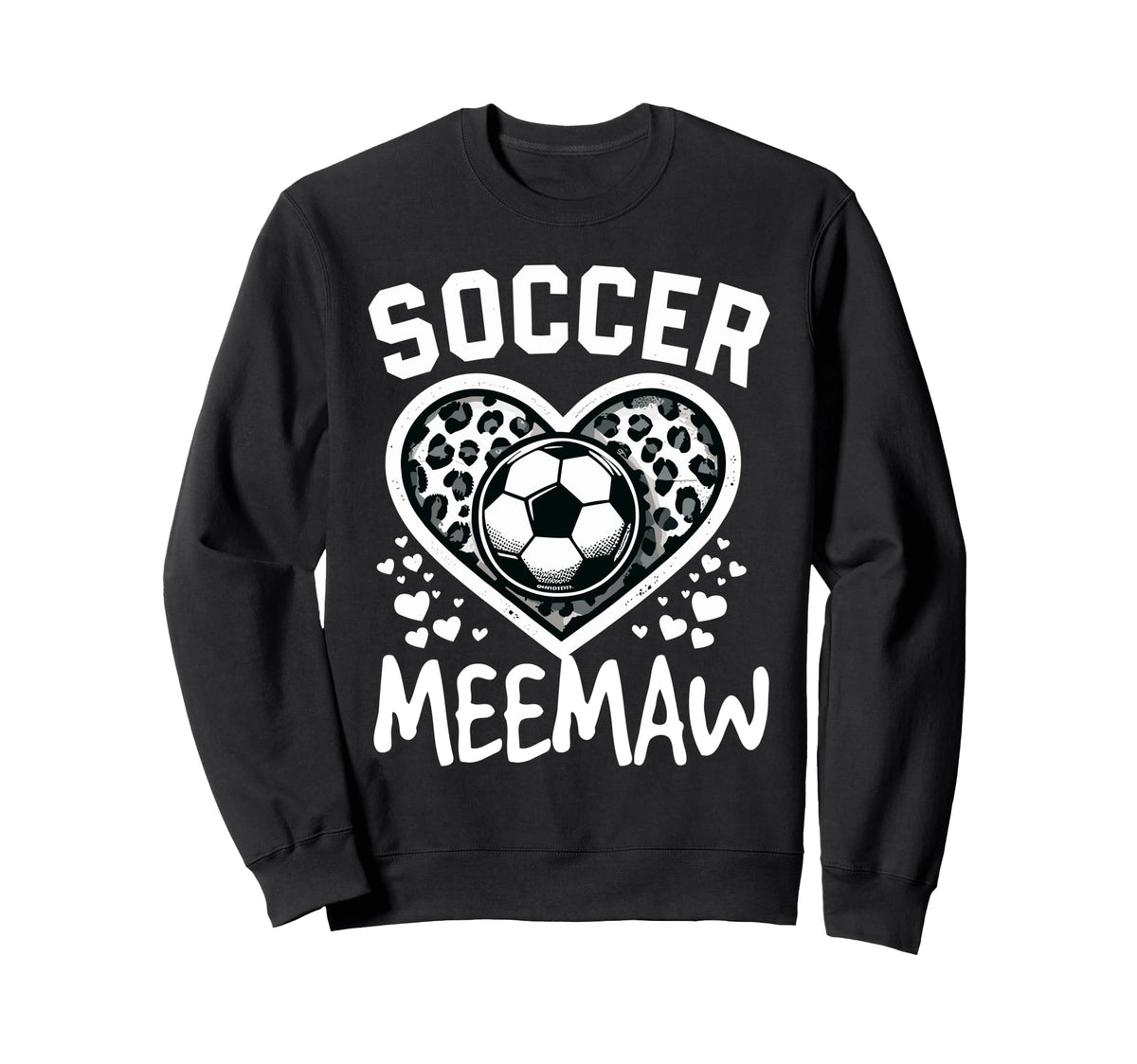 Soccer Meemaw Leopard Heart Sweatshirt - Custom Art Print for Adults