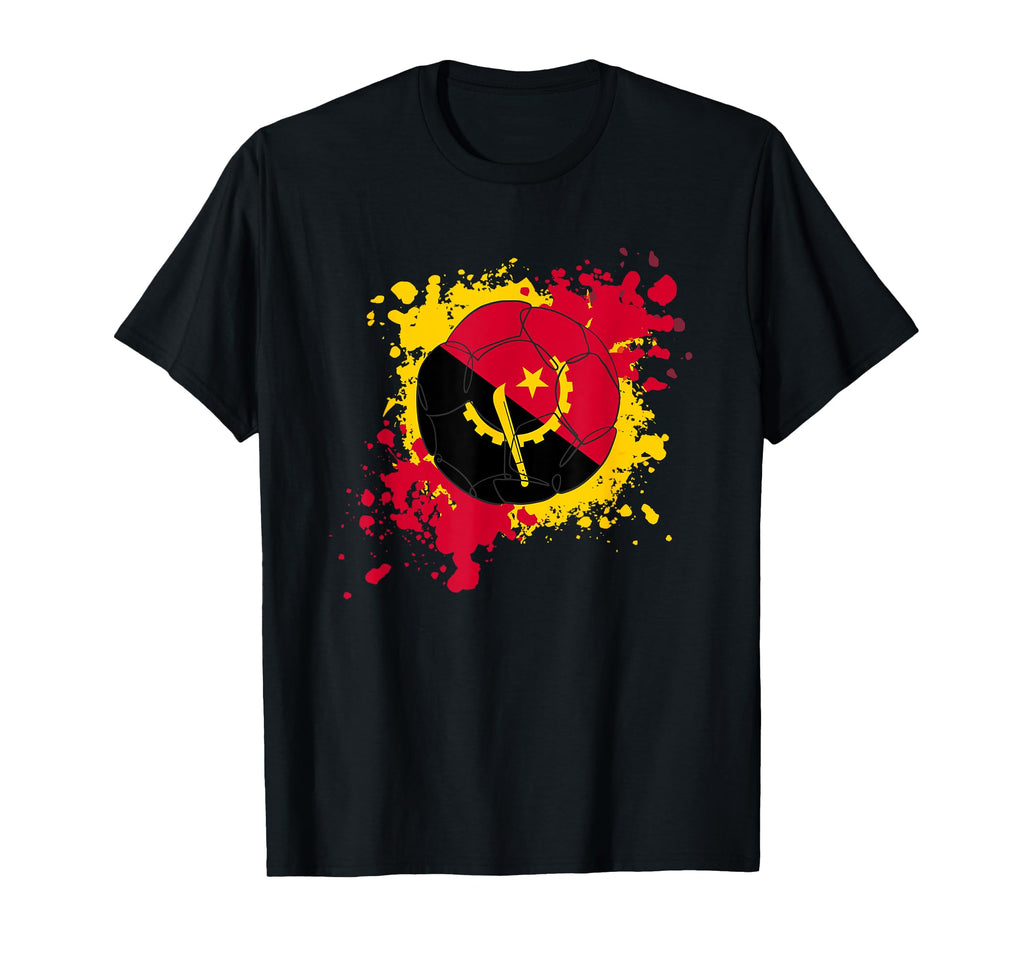 Soccer Ball Flag Angola T-Shirt - Trendy Graphic Men Women