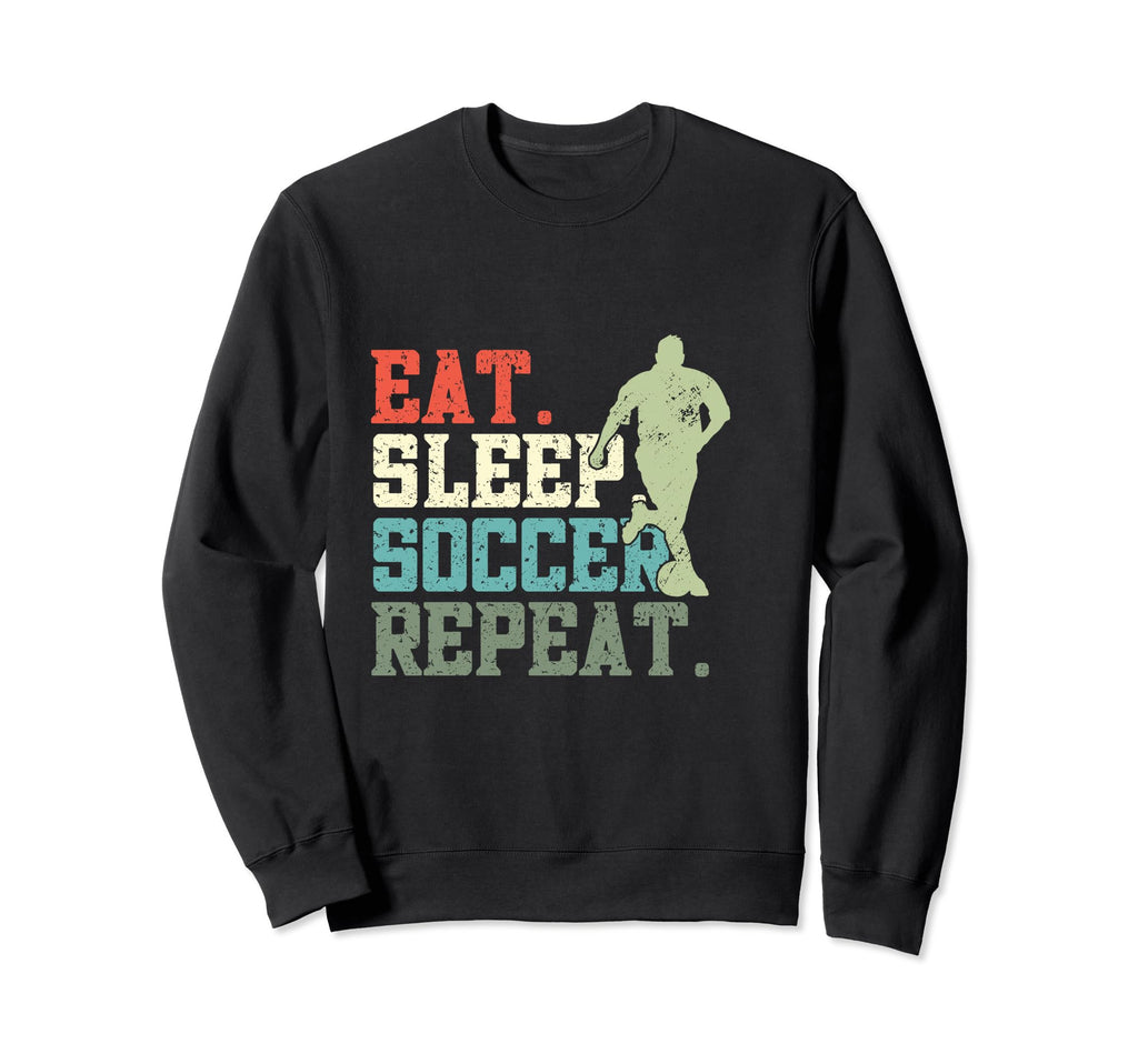Eat Sleep Soccer Repeat Soccer Player Sweatshirt - Minimalist Print Unisex
