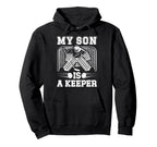 My Son Is Hockey Keeper Mom Hockey Goalie Hoodie - Unique Graphic Unisex