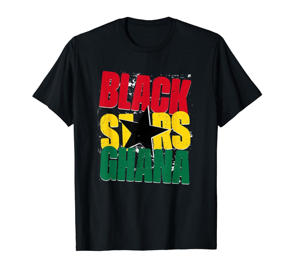 Black Stars Ghana Funny African T-Shirt - Casual Everyday Wear Unisex