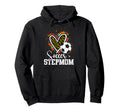 Soccer Stepmom Leopard Heart Colorful Hoodie - Fun Novelty Design Men Women