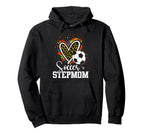 Soccer Stepmom Leopard Heart Colorful Hoodie - Fun Novelty Design Men Women
