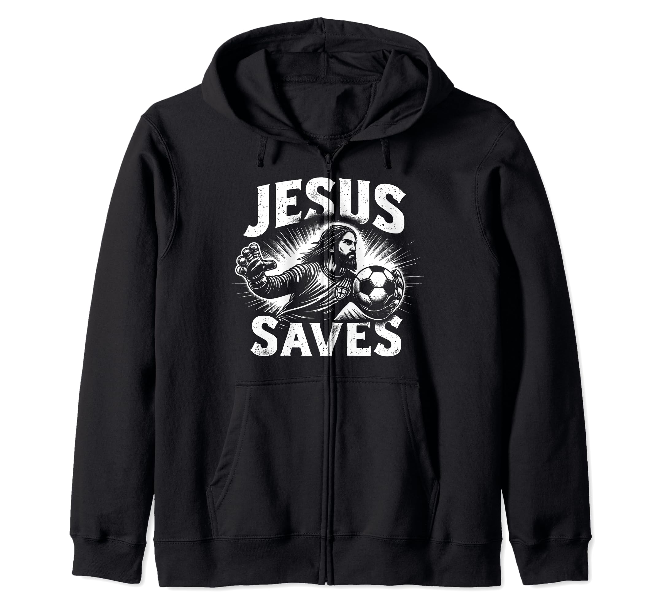 C J S Religious Christian Soccer Hoodie - Minimalist Print Men Women