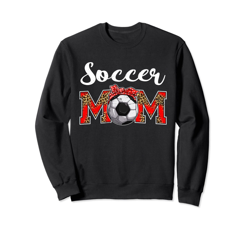 Soccer Mom Leopard Game Day Mom Sweatshirt - Fun Novelty Design Unisex