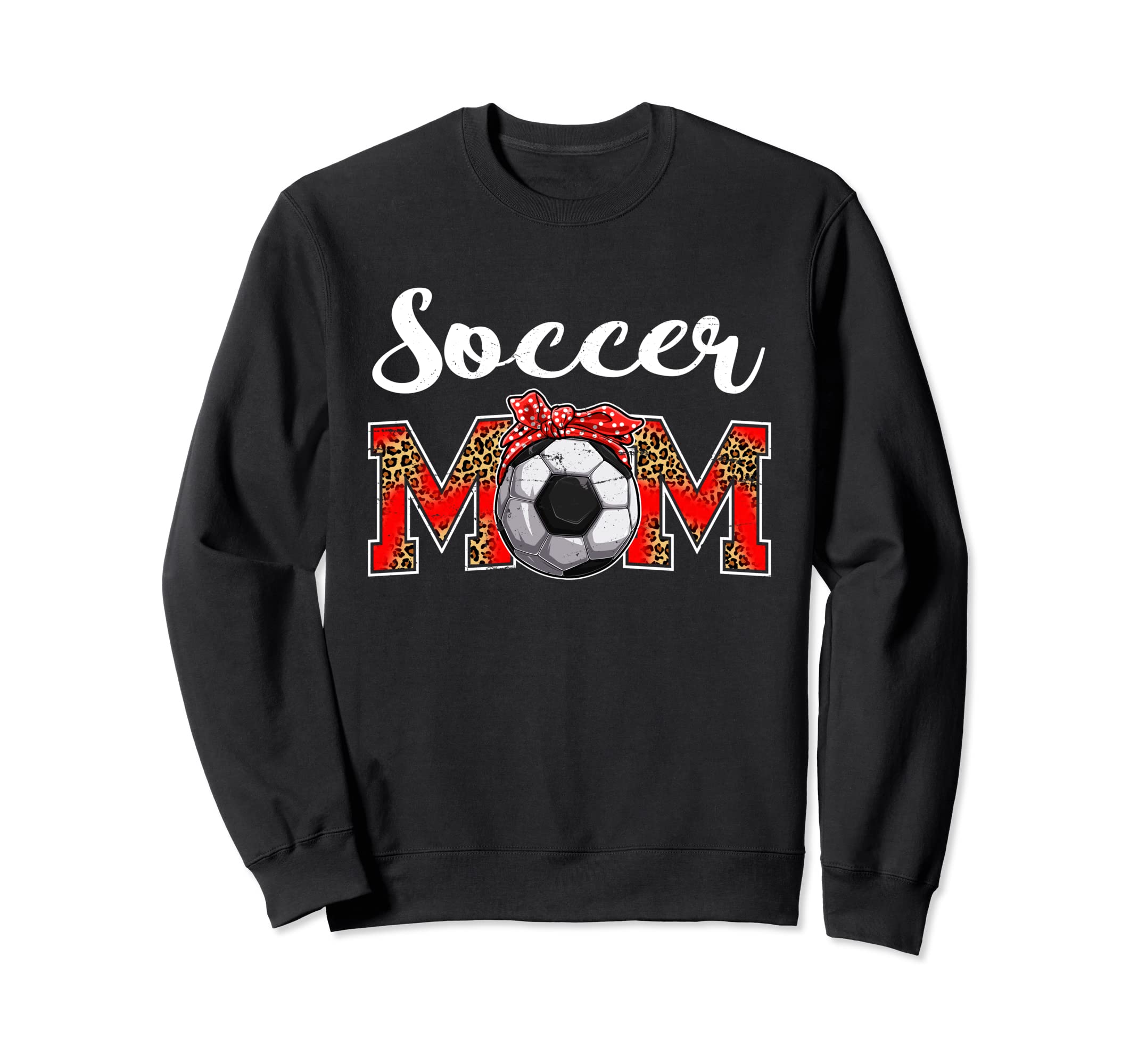 Soccer Mom Leopard Game Day Mom Sweatshirt - Fun Novelty Design Unisex