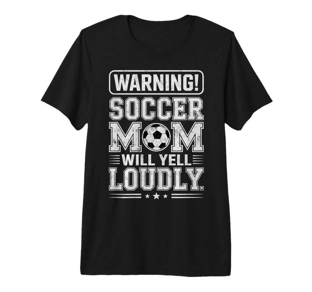 Warning Soccer Football Mom Player Will T-Shirt - Graphic Print for Adults