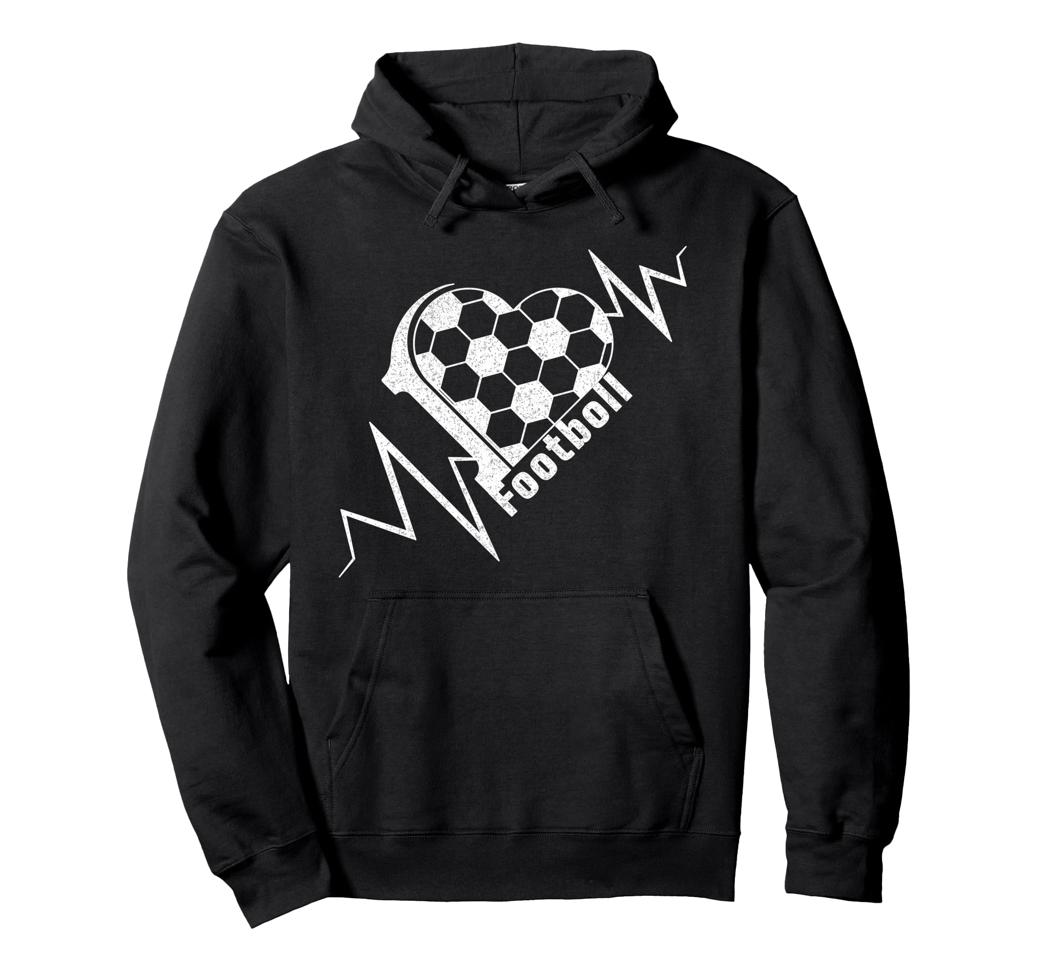 Football Heartbeat Pulse Soccer Lover Art Hoodie - Unique Graphic Men Women
