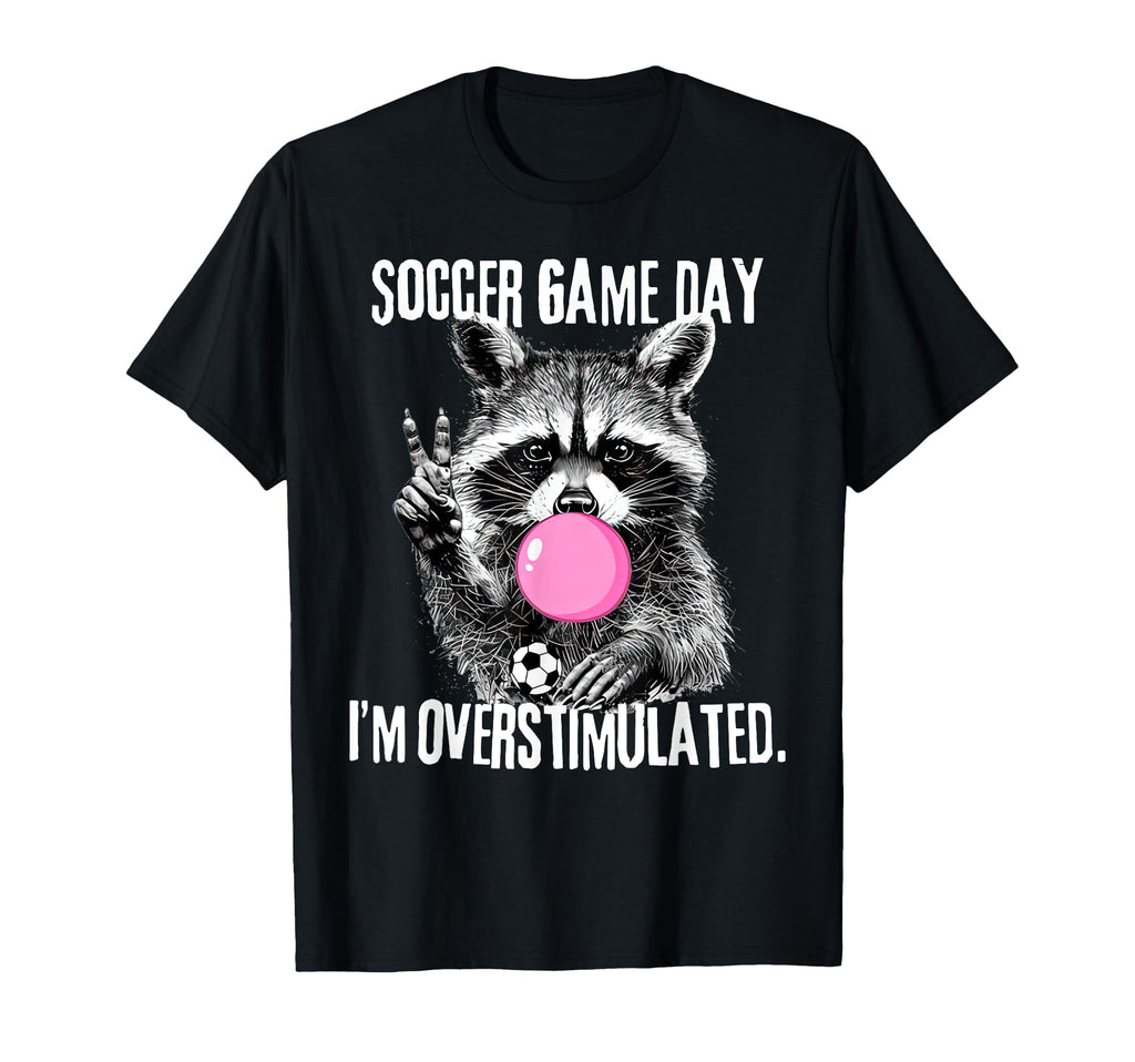 Funny Racoon Soccer Mom Game Day T-Shirt - Custom Art Print for Adults