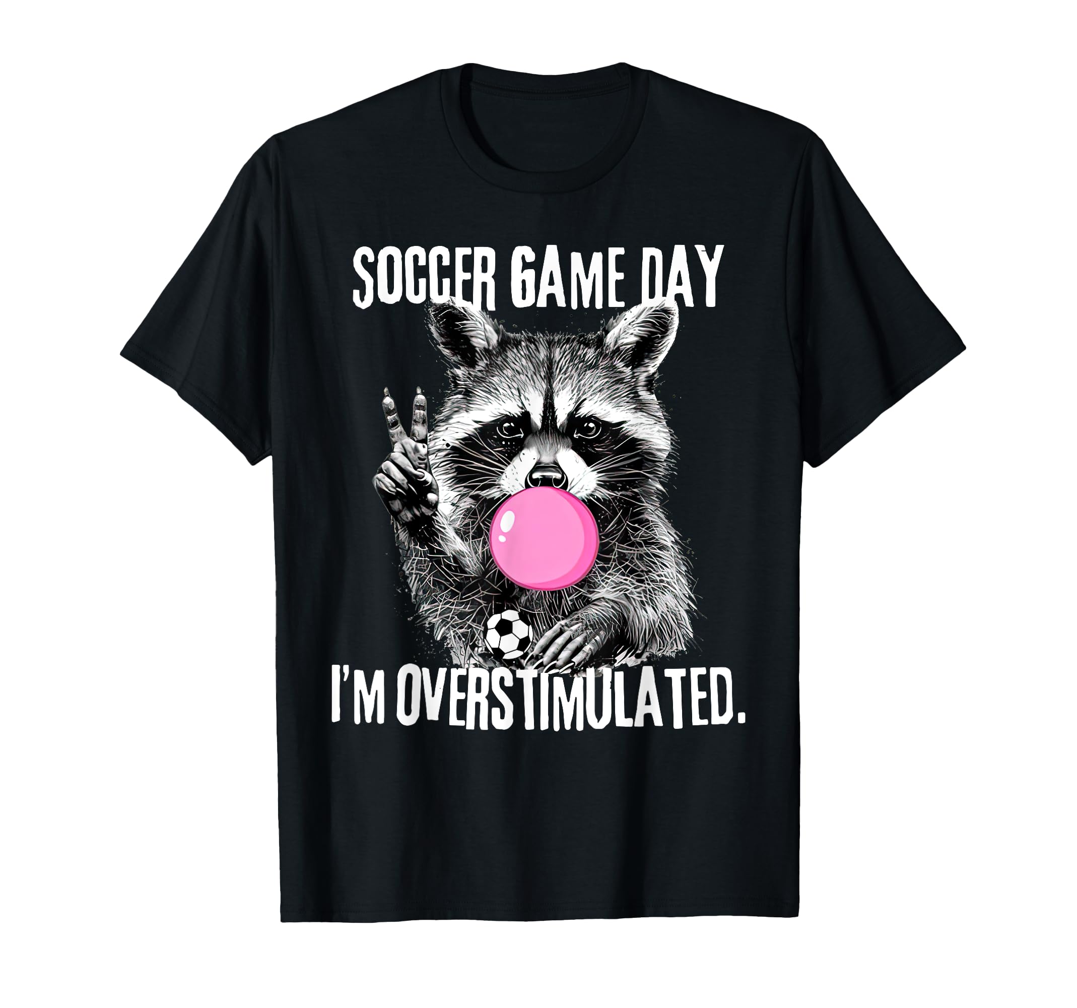 Funny Racoon Soccer Mom Game Day T-Shirt - Custom Art Print for Adults