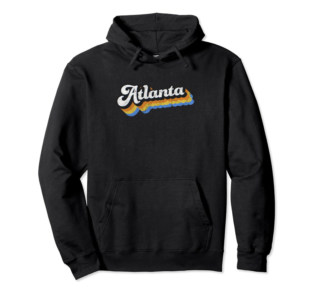 Atlanta Distressed Baseball Script Hoodie - Minimalist Print Men Women