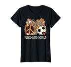 Peace Love Soccer Lover Outfit T-Shirt - Minimalist Print for Adults