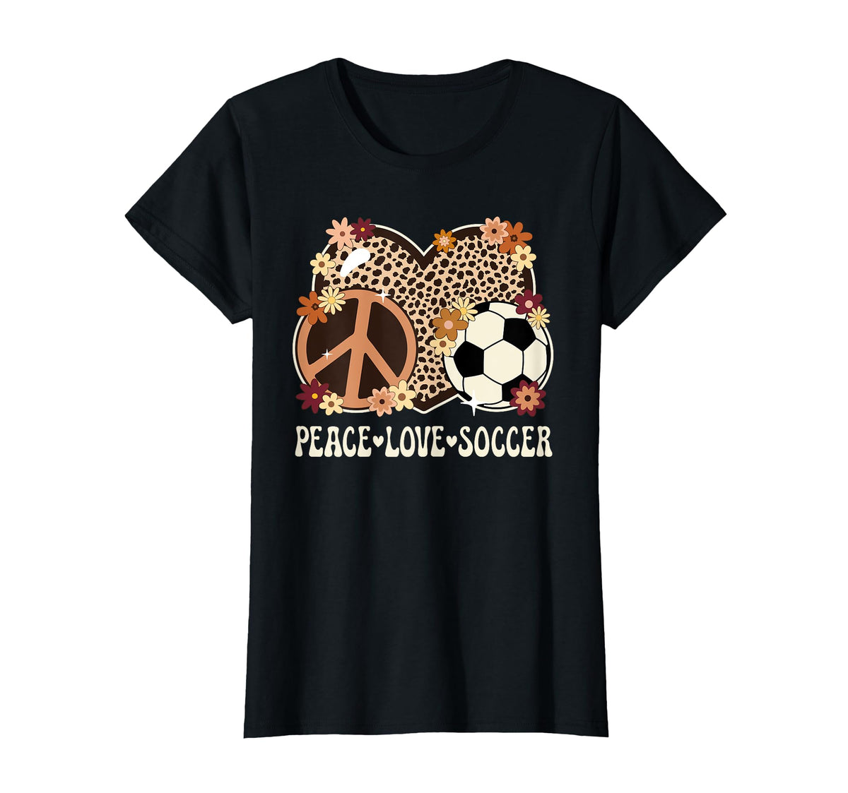 Peace Love Soccer Lover Outfit T-Shirt - Minimalist Print for Adults