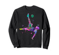 Colorful Soccer Bicycle Kick Splash Sweatshirt - Graphic Print Men Women