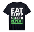 Funny Soccer Eat Sleep Soccer Repeat T-Shirt - Minimalist Print Men Women