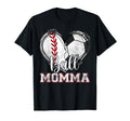 Ball Momma Baseball Soccer Heart Mom T-Shirt - Streetwear Style for Adults