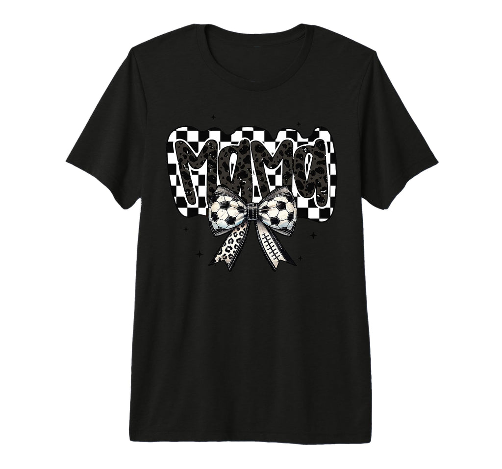 Mama Coquette Bow Game Day Soccer T-Shirt - Aesthetic Graphic for Adults