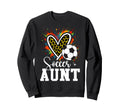 Soccer Aunt Leopard Heart Colorful Sweatshirt - Trendy Graphic Men Women