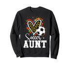 Soccer Aunt Leopard Heart Colorful Sweatshirt - Trendy Graphic Men Women