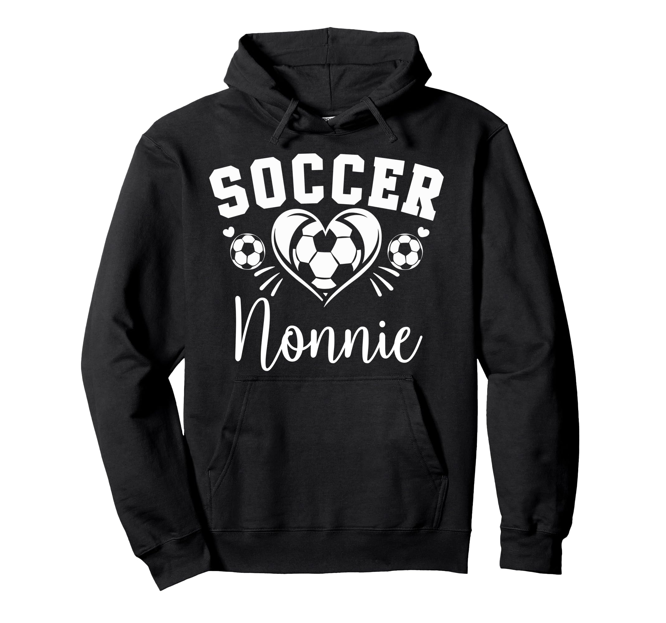 Soccer Nonnie Soccer Heart Hoodie - Graphic Print for Adults