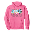 Tie Dye Soccer Teen Peace Love Play Hoodie - Novelty Apparel Unisex