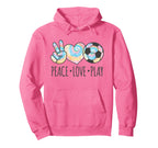 Tie Dye Soccer Teen Peace Love Play Hoodie - Novelty Apparel Unisex