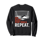 Eat Sleep Stop Goal Repeat Coach Team Sweatshirt - Graphic Print Men Women