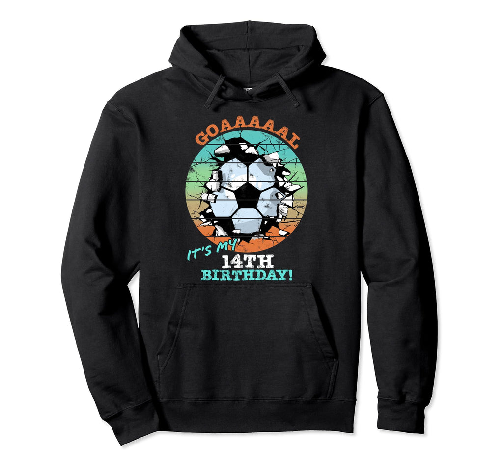 Soccer Birthday Party 14 Year Old 14Th Hoodie - Unique Graphic for Adults