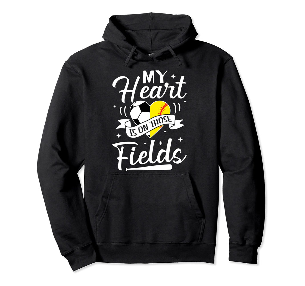 My Heart Is Those Fields Funny Soccer Hoodie - Graphic Print Men Women