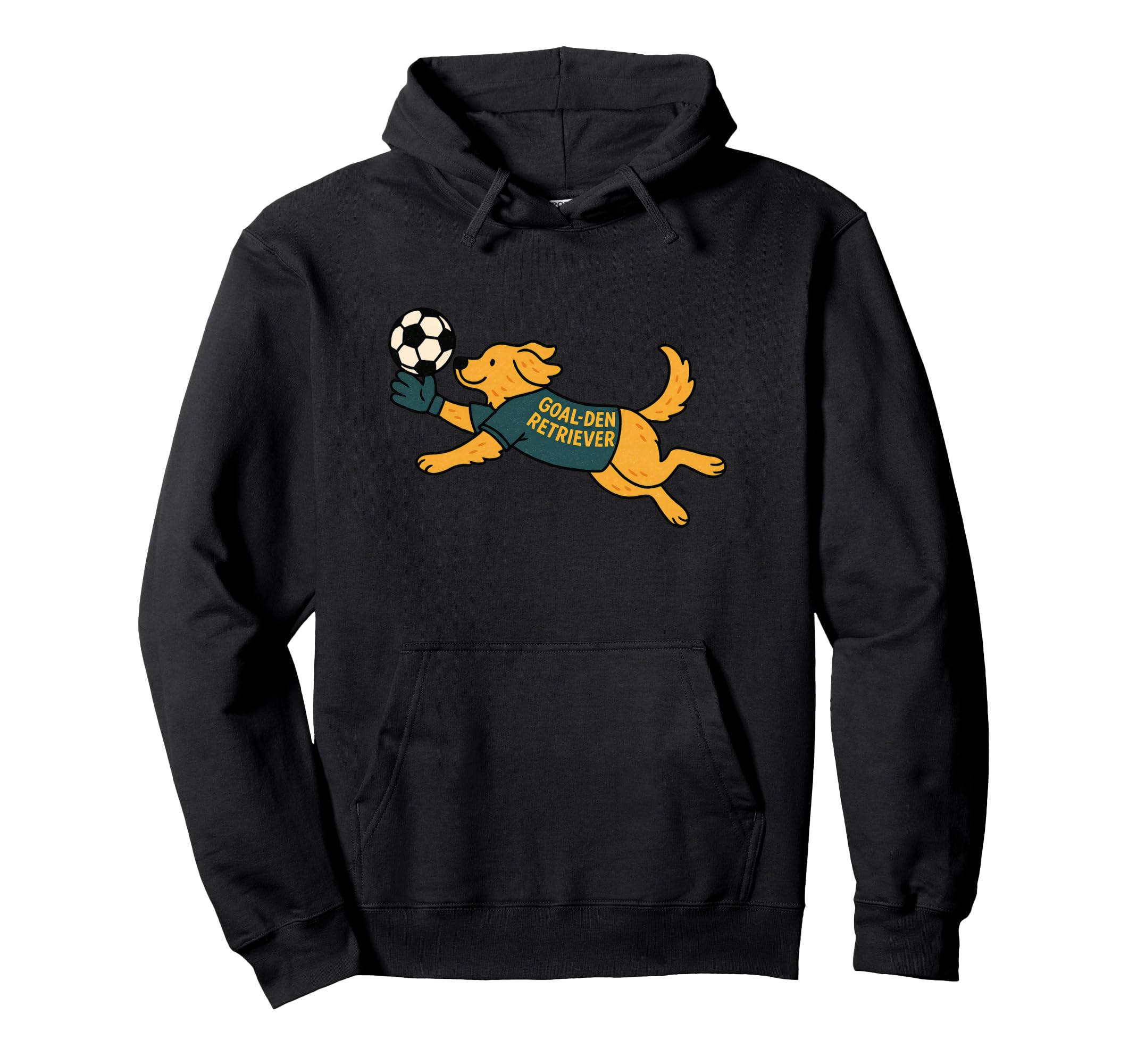 Funny Golden Retriever Soccer Hoodie - Casual Everyday Wear for Adults