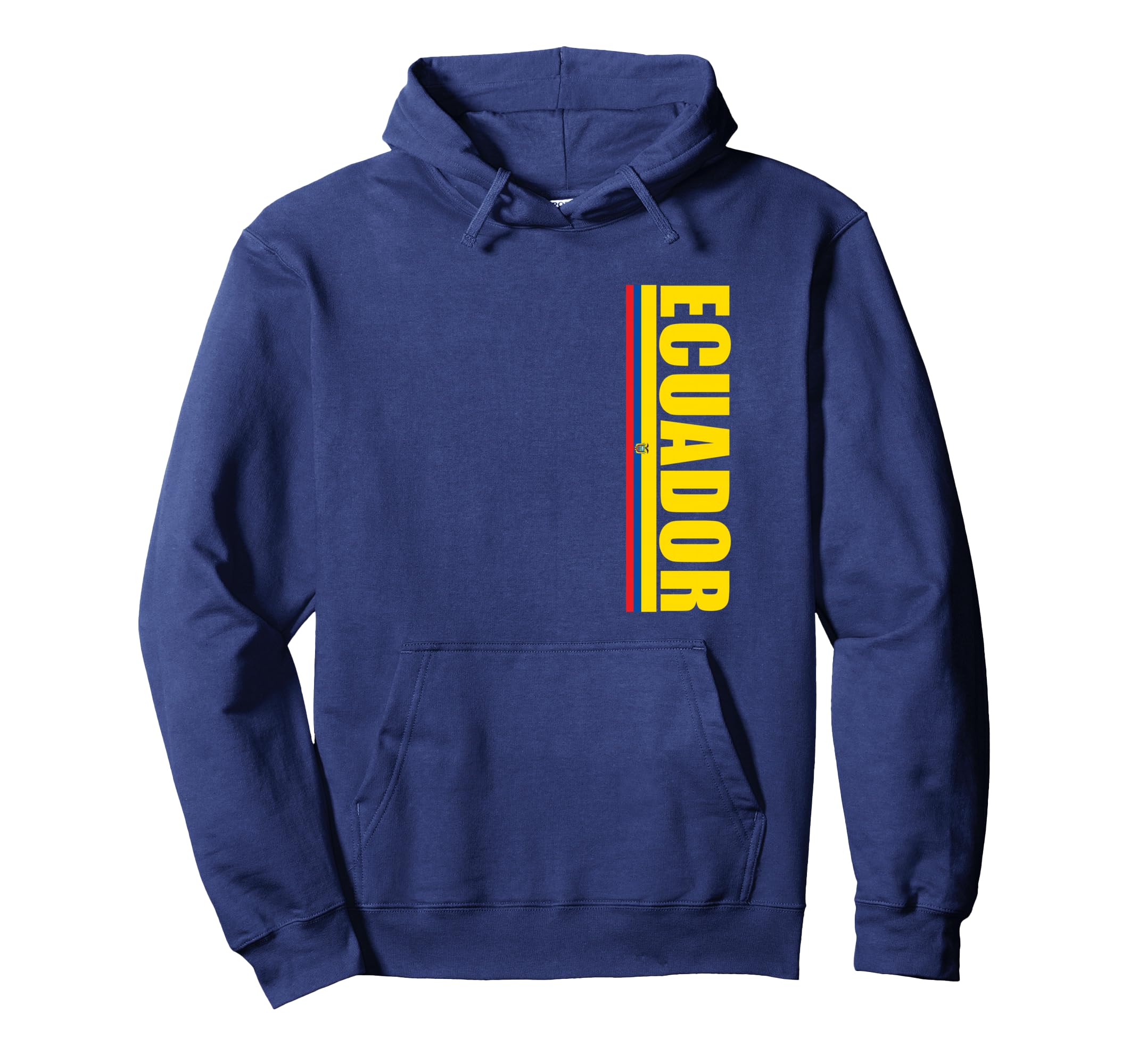 Ecuador Flag Tricolor Vertical Hoodie - Trendy Graphic for Adults