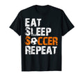 Eat Sleep Soccer Repeat Soccer Player T-Shirt - Novelty Apparel for Adults