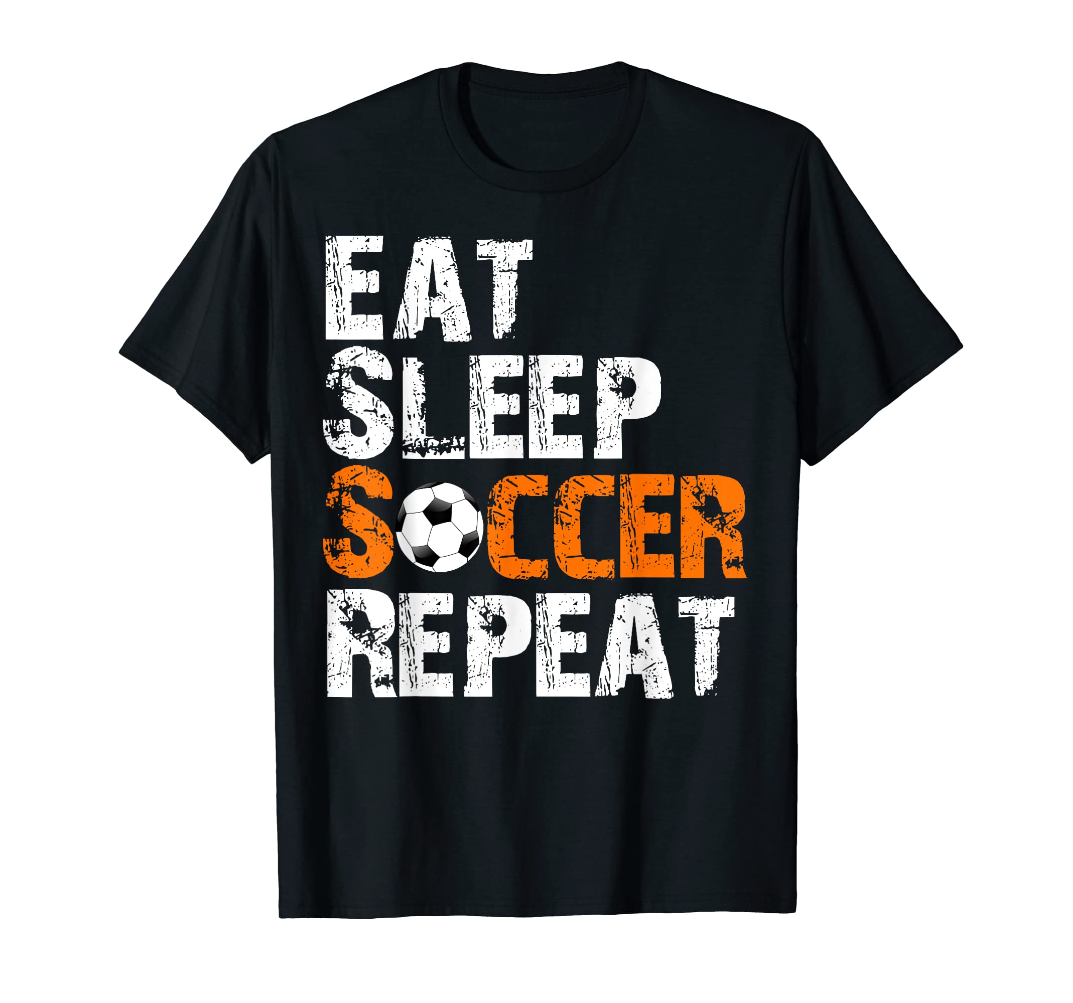 Eat Sleep Soccer Repeat Soccer Player T-Shirt - Novelty Apparel for Adults