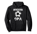 Soccer Opa Distressed Ball Funny Soccer Hoodie - Graphic Print for Adults