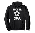 Soccer Opa Distressed Ball Funny Soccer Hoodie - Graphic Print for Adults