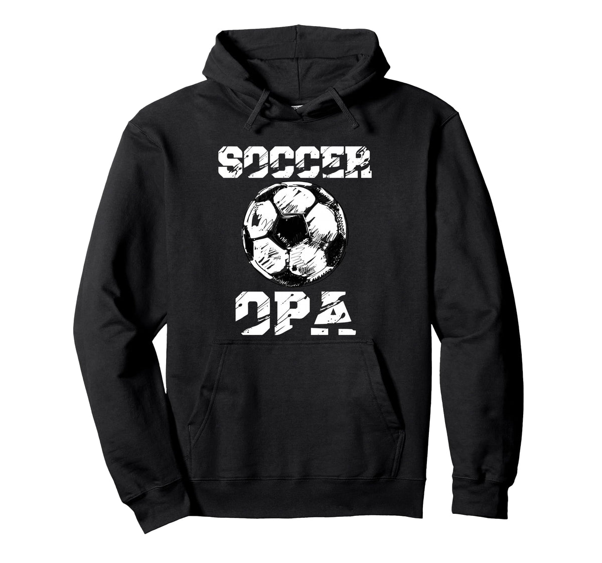 Soccer Opa Distressed Ball Funny Soccer Hoodie - Graphic Print for Adults