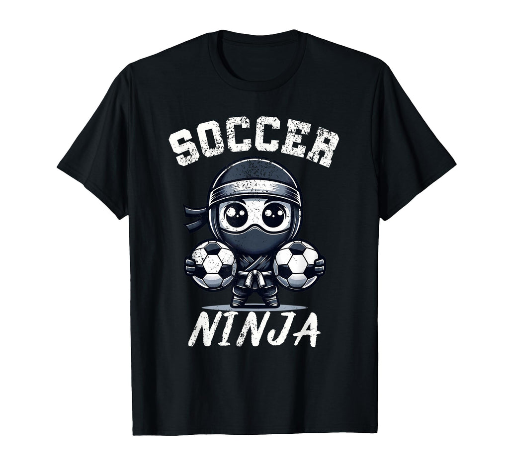 Funny Soccer Ninja Distressed Soccer T-Shirt - Trendy Graphic Men Women