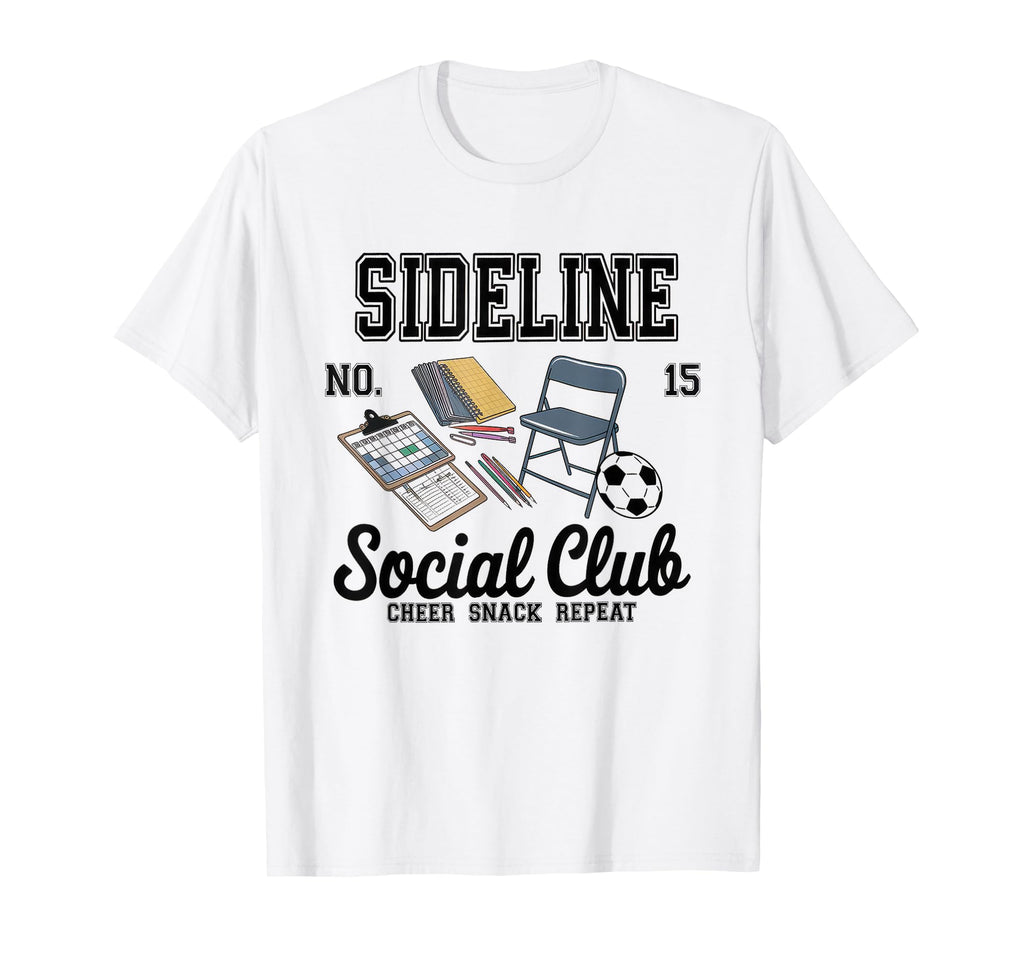 Sideline Social Club Soccer Mom Game T-Shirt - Fun Novelty Design Unisex