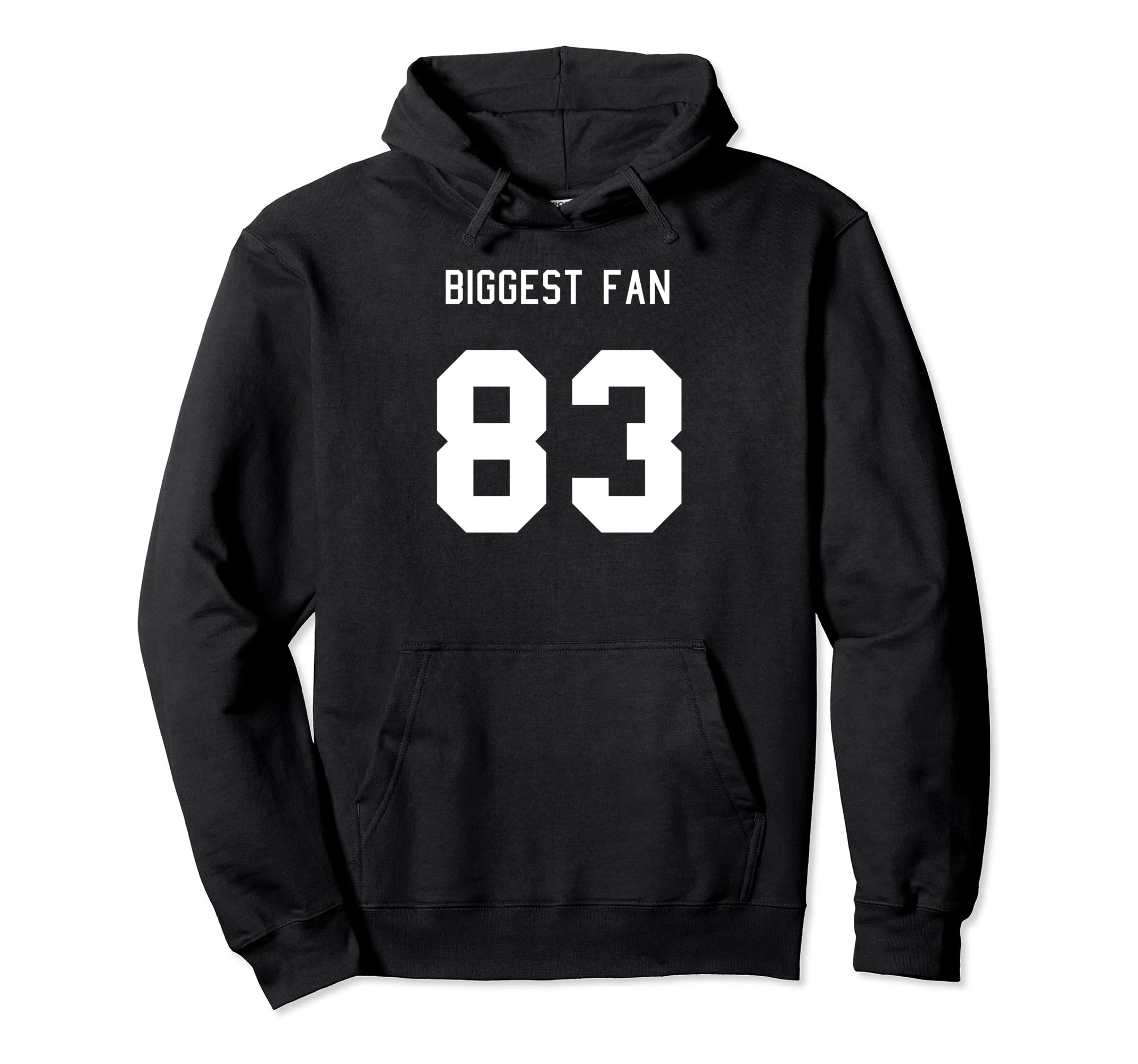 Number 83 Biggest Fan Sport Spirit Hoodie - Custom Art Print for Adults
