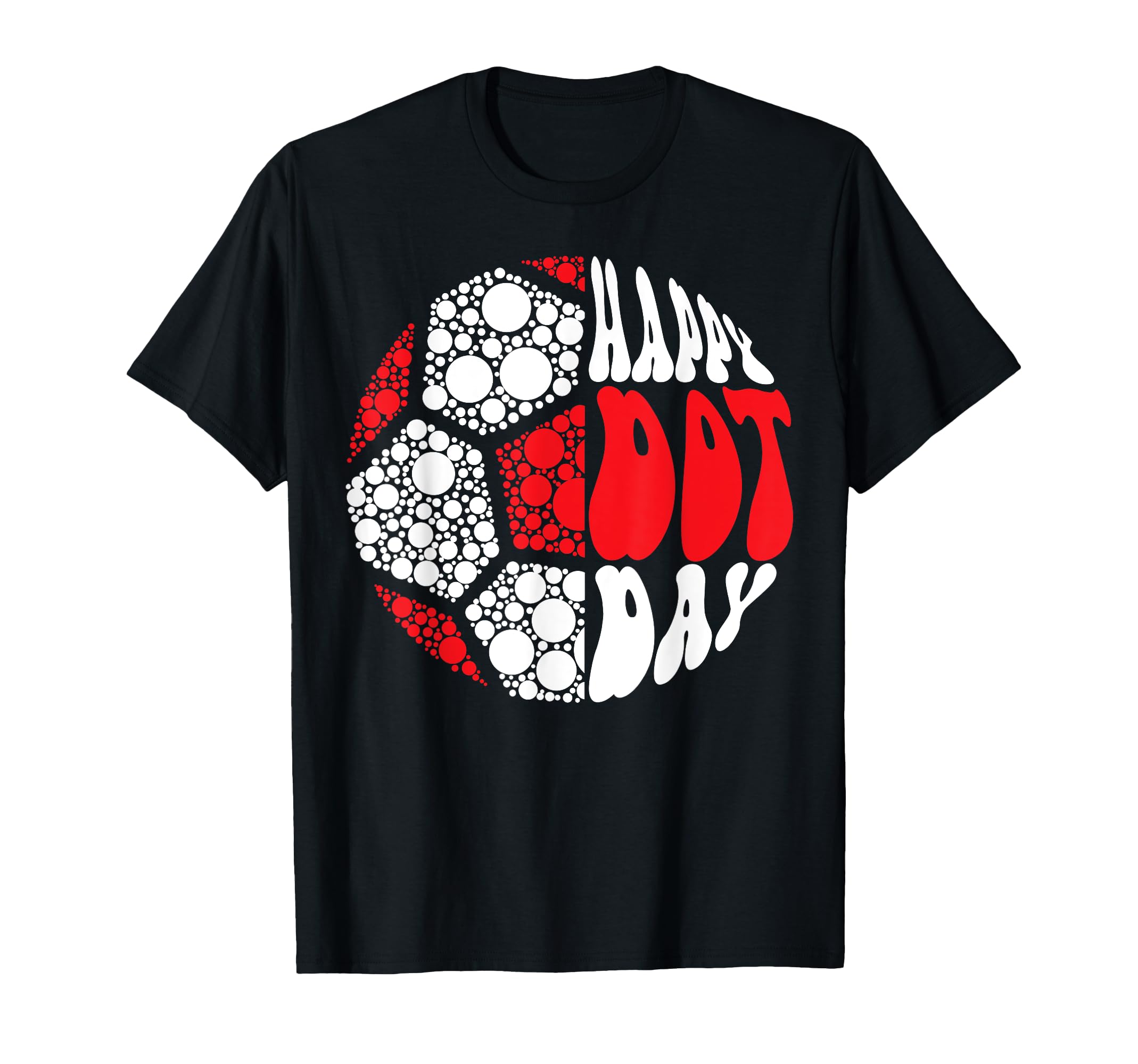 Groovy Soccer Ball Polka Dots Happy T-Shirt - Fun Novelty Design Unisex